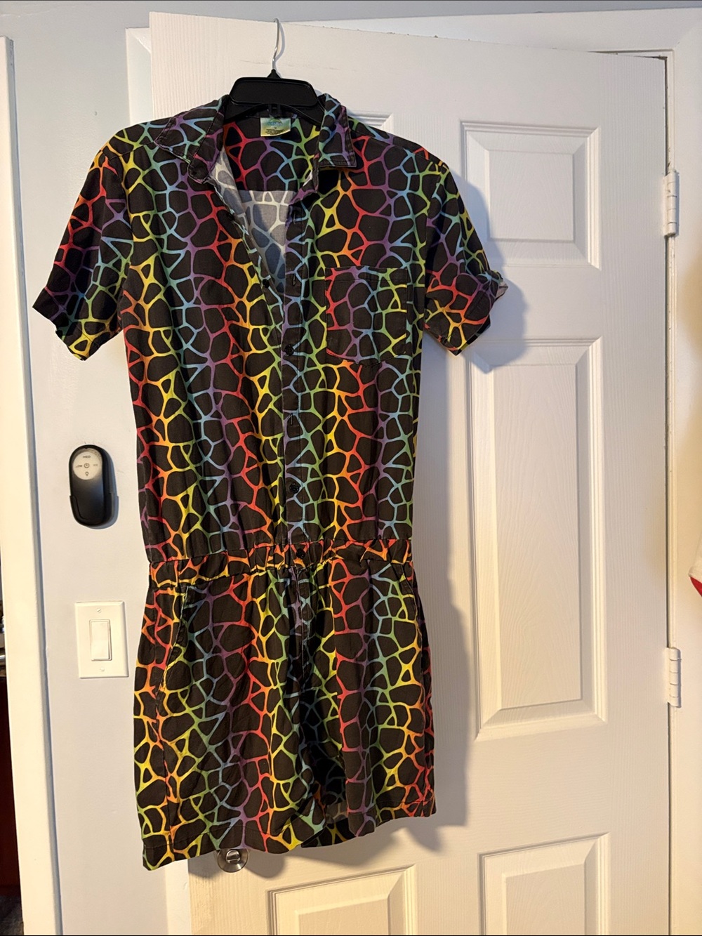 Zesties Black Multicolor Giraffe-Print Romper